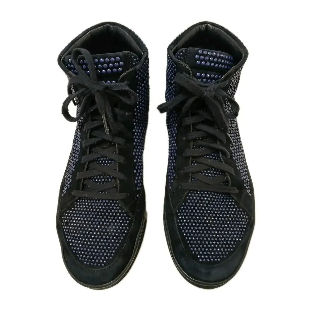 Gucci Coda Bead Dots High Top Sneakers Men 7.5 G Dark Blue Black LIMITED EDITION